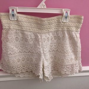 White Lace Shorts